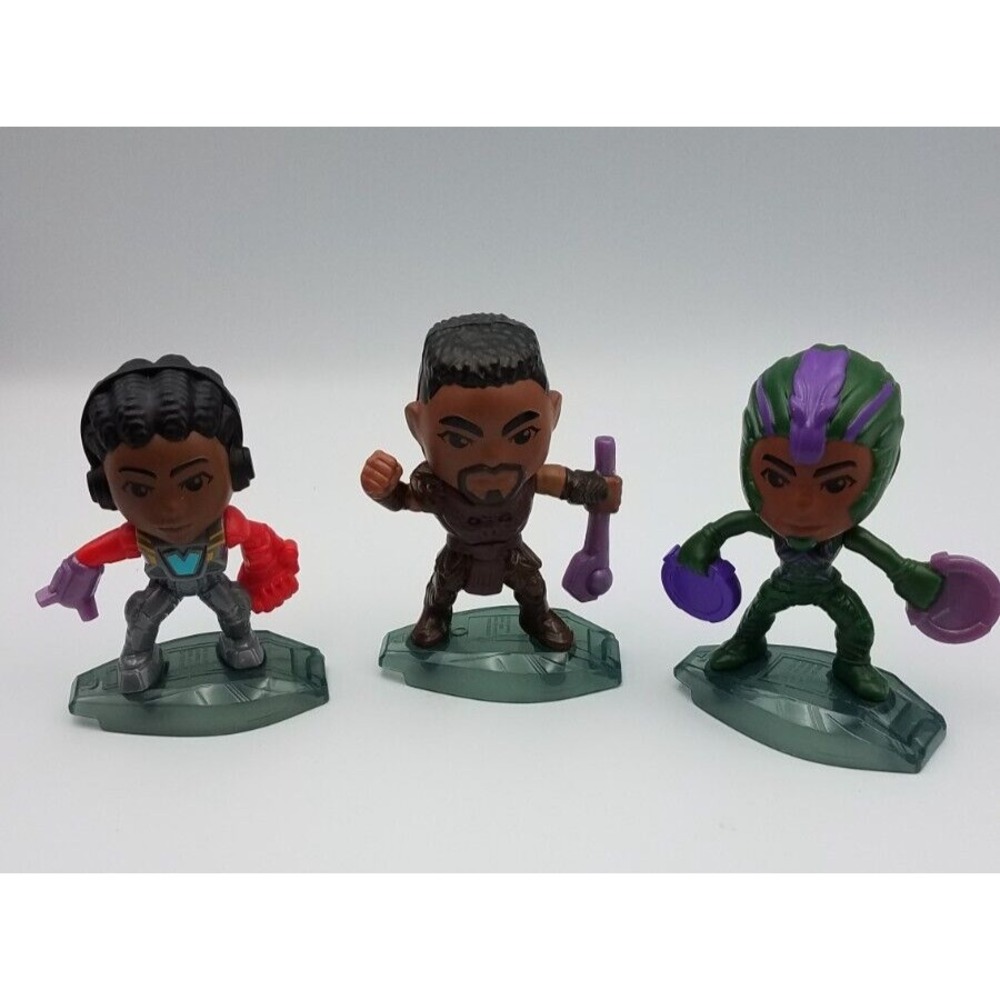 Lot of 3 Figures‎ McDonalds Happy Meal Black Panther Wakanda Forever Toy